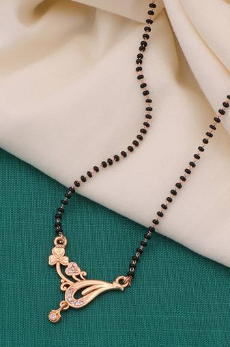 gold plated diamond mangalsutra 