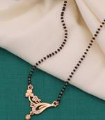 gold plated diamond mangalsutra 