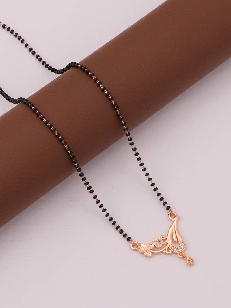 gold plated diamond mangalsutra 