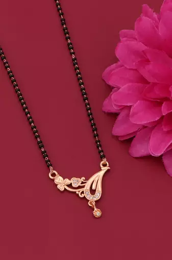 gold plated diamond mangalsutra 