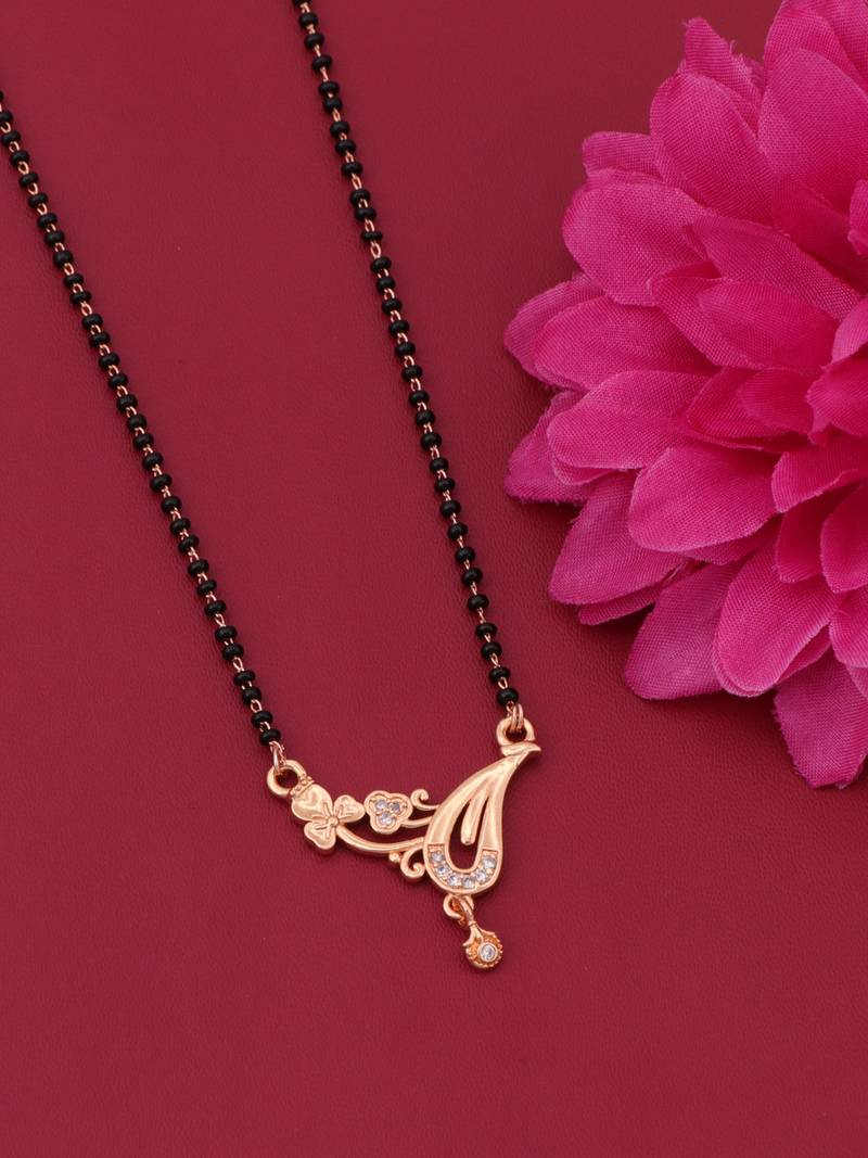 gold plated diamond mangalsutra 