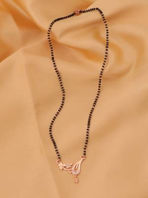gold plated diamond mangalsutra  4