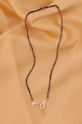 gold plated diamond mangalsutra 
