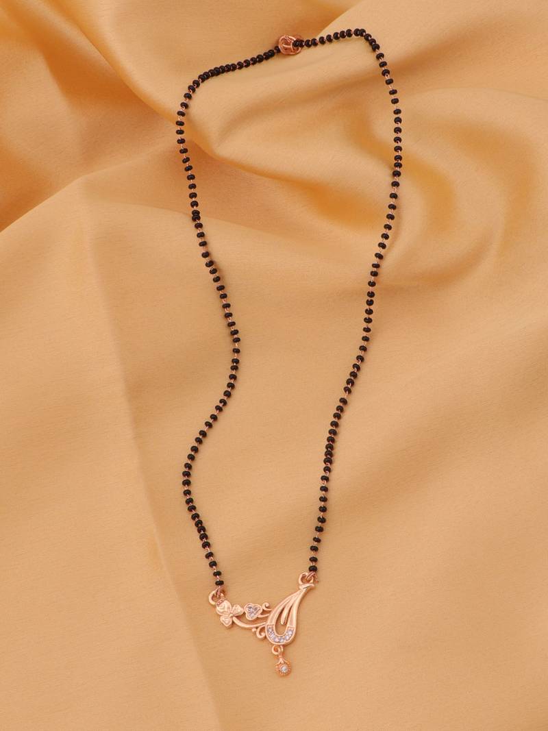 gold plated diamond mangalsutra 