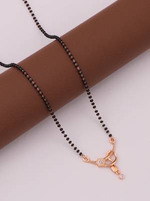 gold plated diamond mangalsutra  2
