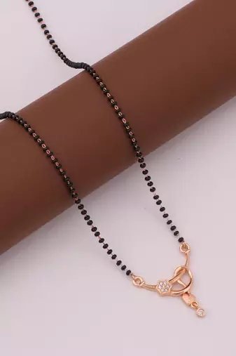 gold plated diamond mangalsutra 