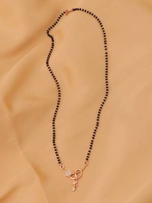 gold plated diamond mangalsutra  4