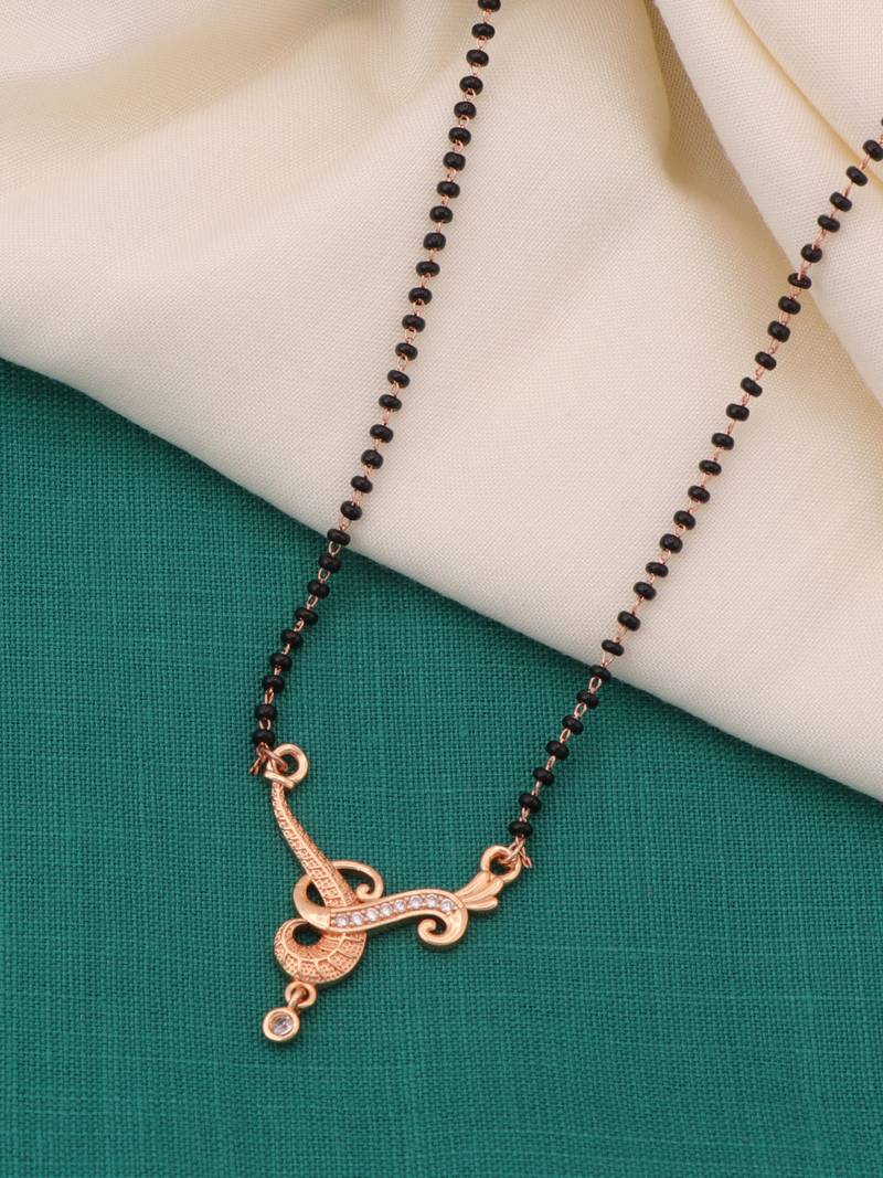 gold plated diamond mangalsutra 