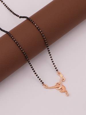 gold plated diamond mangalsutra  2