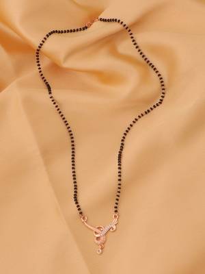 gold plated diamond mangalsutra  4