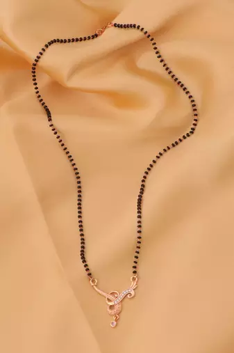 gold plated diamond mangalsutra 