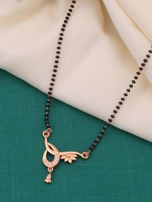 gold plated diamond mangalsutra  1
