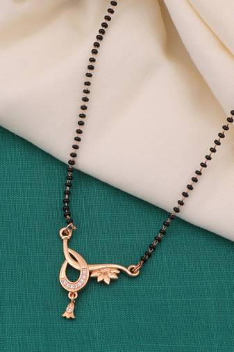gold plated diamond mangalsutra 
