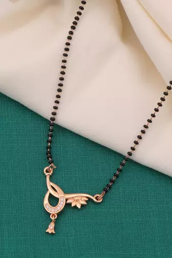 gold plated diamond mangalsutra 