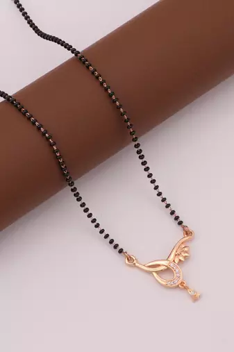 gold plated diamond mangalsutra 