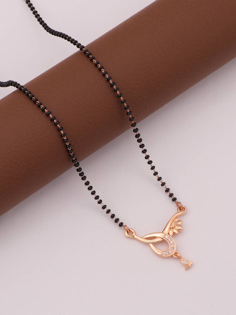 gold plated diamond mangalsutra 