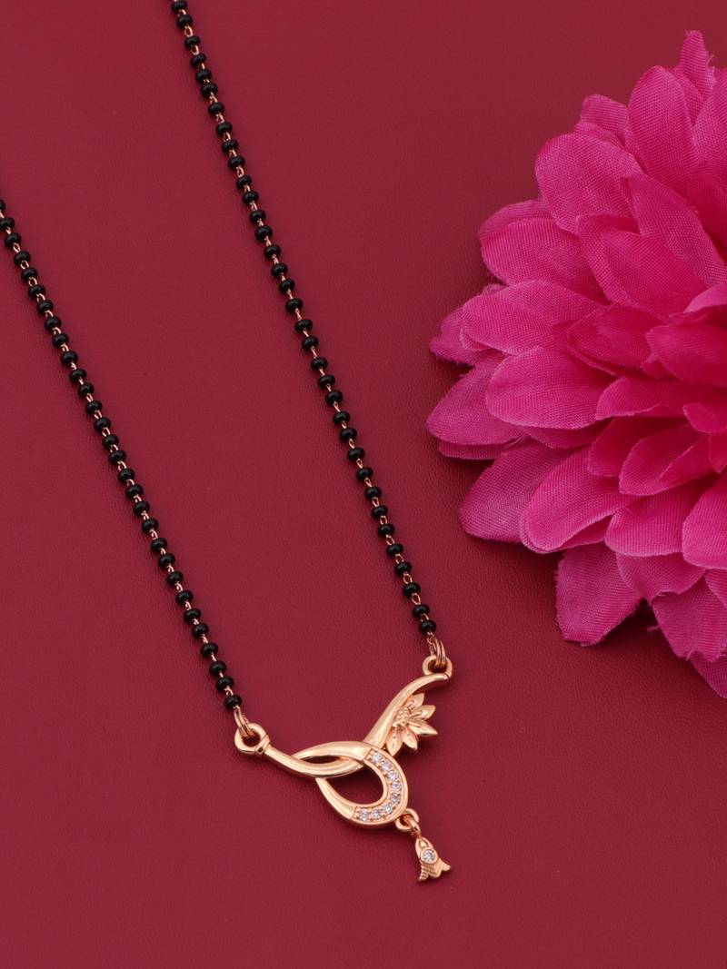 gold plated diamond mangalsutra 