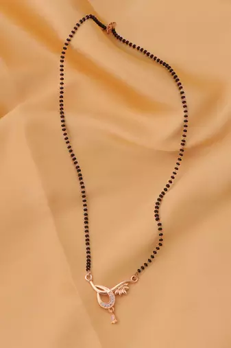 gold plated diamond mangalsutra 