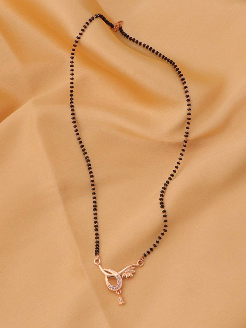 gold plated diamond mangalsutra 