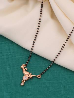 gold plated diamond mangalsutra  1