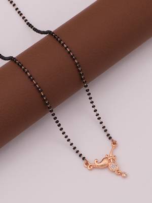 gold plated diamond mangalsutra  2