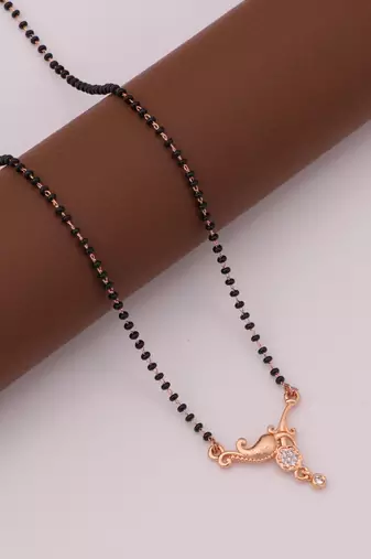 gold plated diamond mangalsutra 