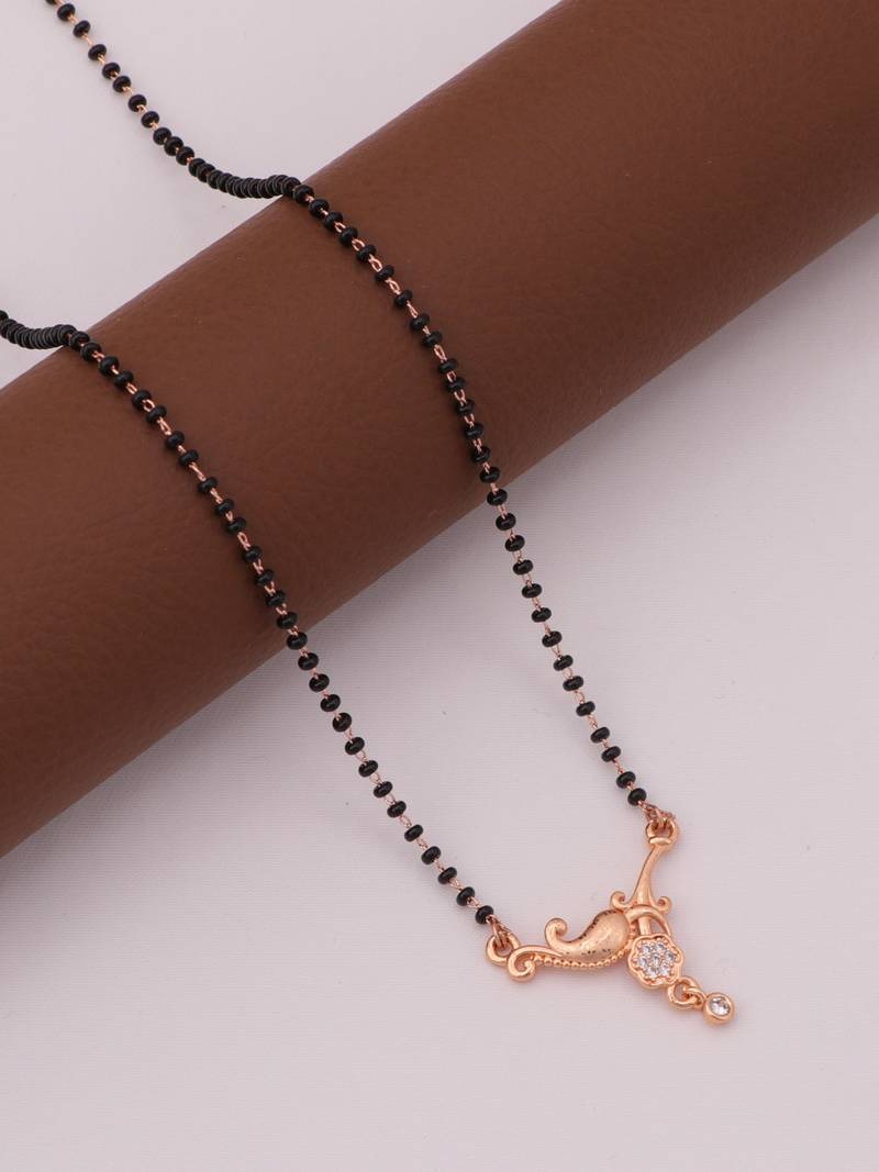 gold plated diamond mangalsutra 