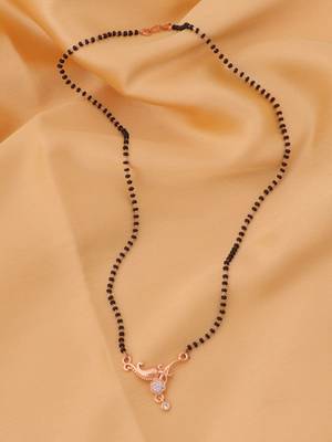 gold plated diamond mangalsutra  4