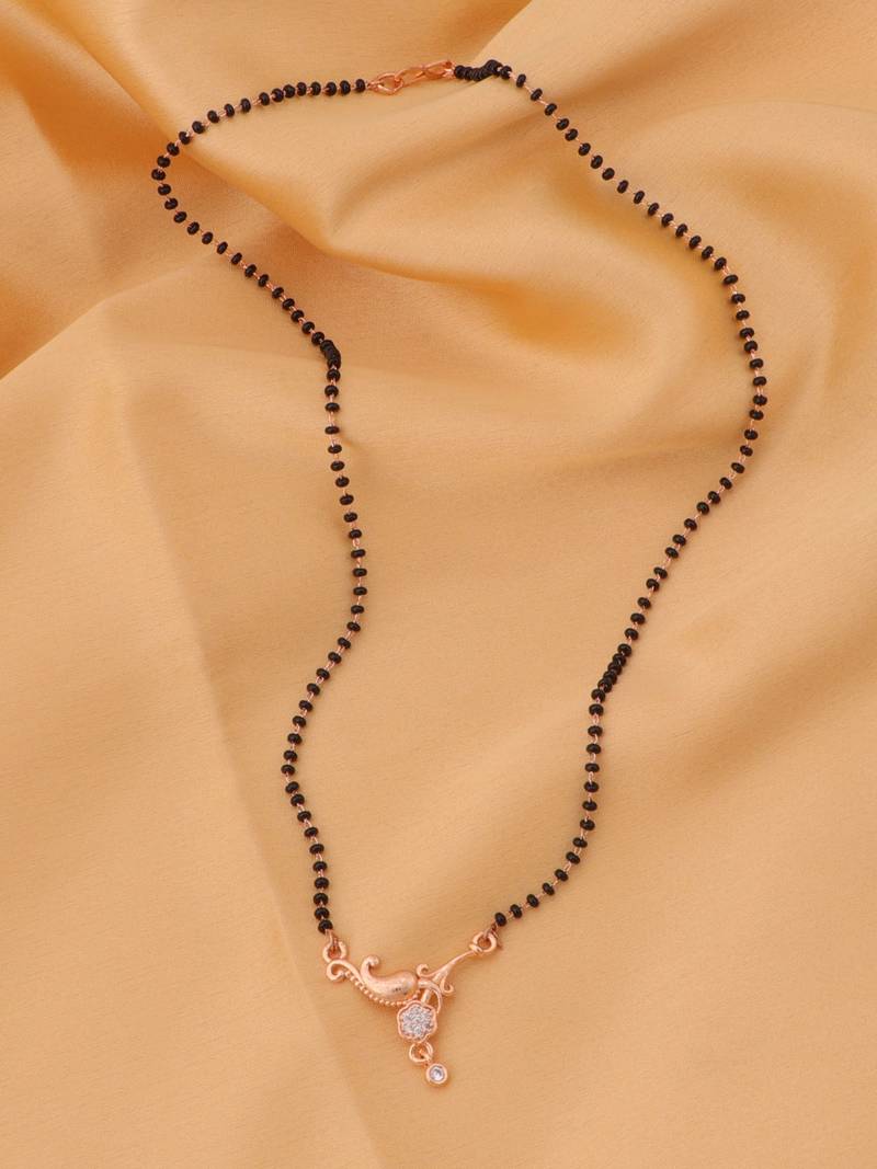 gold plated diamond mangalsutra 