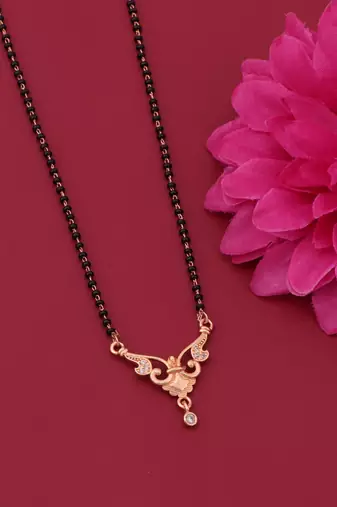 gold plated diamond mangalsutra 