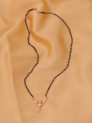 gold plated diamond mangalsutra  4