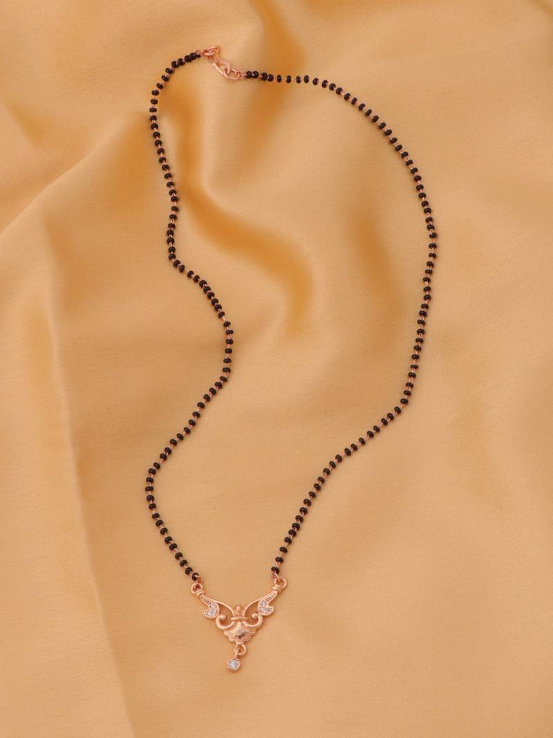 gold plated diamond mangalsutra 