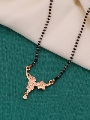 gold plated diamond mangalsutra  1