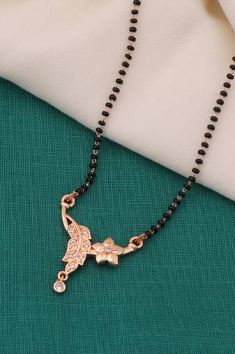 gold plated diamond mangalsutra 