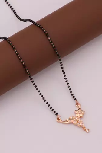 gold plated diamond mangalsutra 