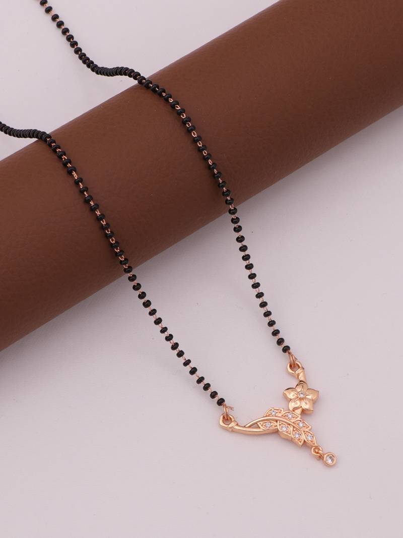 gold plated diamond mangalsutra 