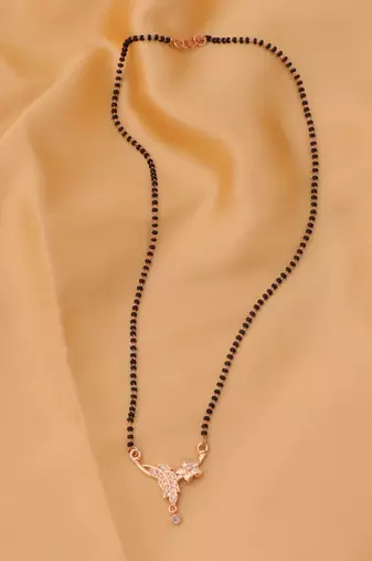 gold plated diamond mangalsutra 