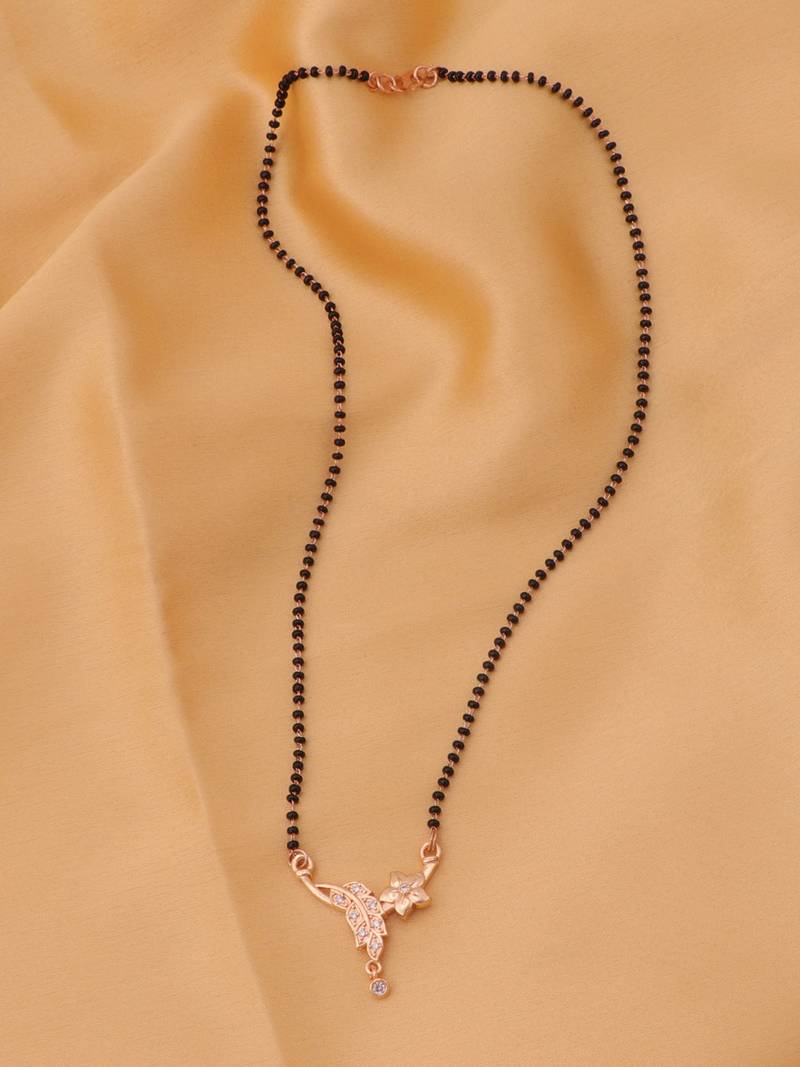 gold plated diamond mangalsutra 