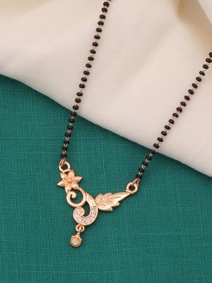 gold plated diamond mangalsutra  1