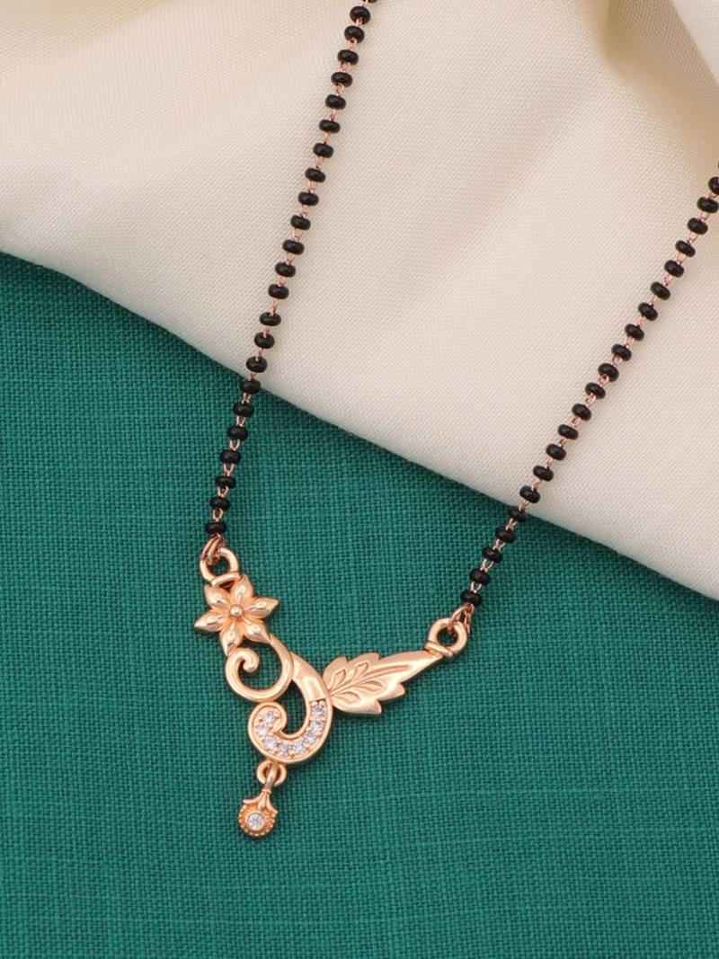 gold plated diamond mangalsutra 