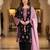 Black Rayon Embroidered mirror Kurta Pant Set with Dupatta