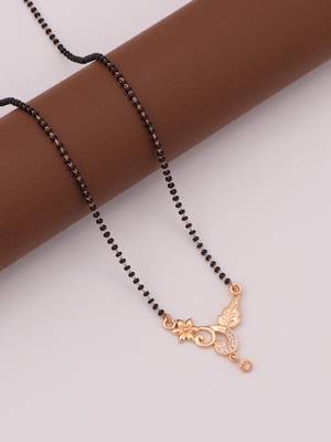 gold plated diamond mangalsutra  2