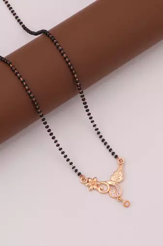 gold plated diamond mangalsutra 