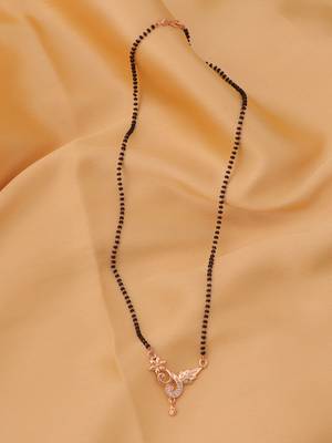 gold plated diamond mangalsutra  4