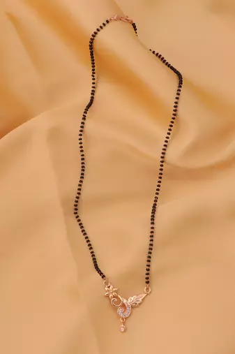 gold plated diamond mangalsutra 