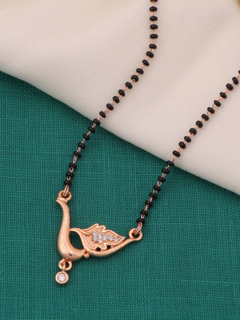 gold plated diamond mangalsutra 