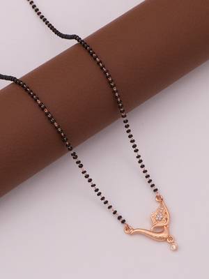 gold plated diamond mangalsutra  2