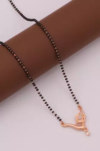 gold plated diamond mangalsutra 