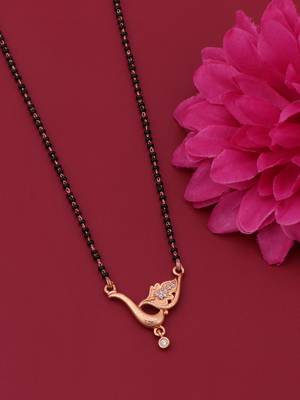 gold plated diamond mangalsutra  3