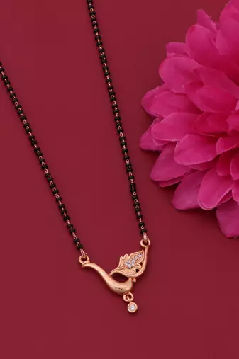 gold plated diamond mangalsutra 